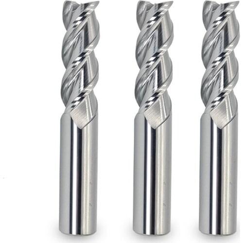 ZGT Cutting HRC50 3 Flute Aluminum Copper Wood Milling Cutter Milling Tools Cnc Cutter Metal Carbide End Mill 4mm 5mm 6mm 8mm