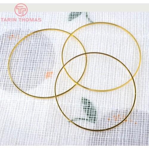 8PCS 50MM Brass Gold Color Round Closed Rings Diy Jewelry Findings Accessories Wholesale