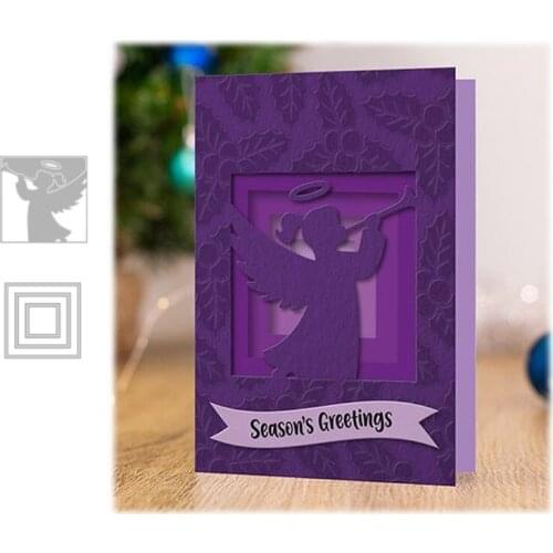 Mmao Crafts Metal Steel Cutting Dies New Trumpet angel girl frame Stencil For DIY Scrapbooking Paper/photo Cards Embossing Dies