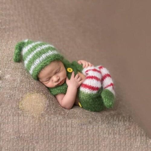 OkayMom Mohair Newborn Baby Photography Props Infant Crochet Knitted Costume Outfit Baby Cute Sheep Hat Pants For Photo Shoots