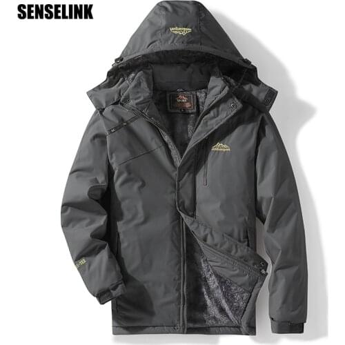 Mens New Outdoor Climbing Casual Jacket 2020 Long Trench Coat Warm Windbreaker Korean Plus Velvet Thick Solid Color Fashion5XL