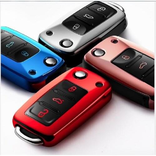 Soft TPU Full Cover Car Key Case For VW Golf Bora Jetta POLO GOLF Passat Skoda Octavia A5 Fabia SEAT Ibiza Leon Auto Accessories