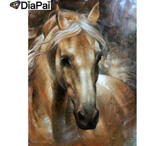 DIAPAI 5D DIY Diamond Painting 100% Full Square/Round Drill "Animal horse" Diamond Embroidery Cross Stitch 3D Decor A23543
