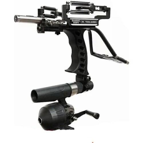 Laser Aiming Night Fishing Shoot Set Reel Fishing Shooting Gun Catapult Hunting Slingshot with Flashlight Shooting Arrow