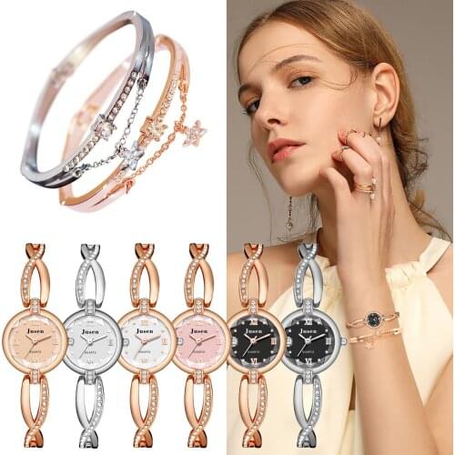 Diamond Quartz Watch Alloy Dial Rose Gold Strap Watches for Women Bracelet Wristwatch Montre Femme Zegarek Damski Drop Shipping