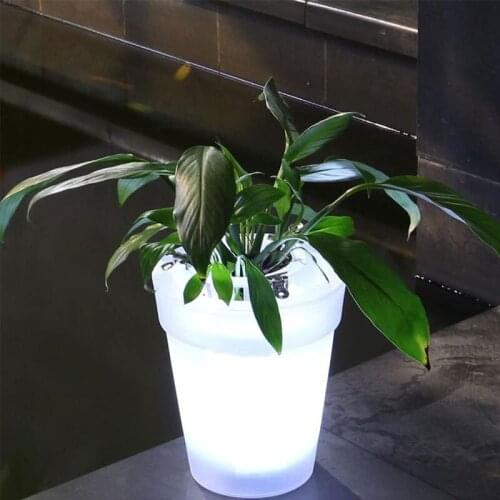 New Home Modern Solar Night Luminous Flowerpot Waterproof Home Decoration Luminous Flowerpot Countertop Garden Courtyard