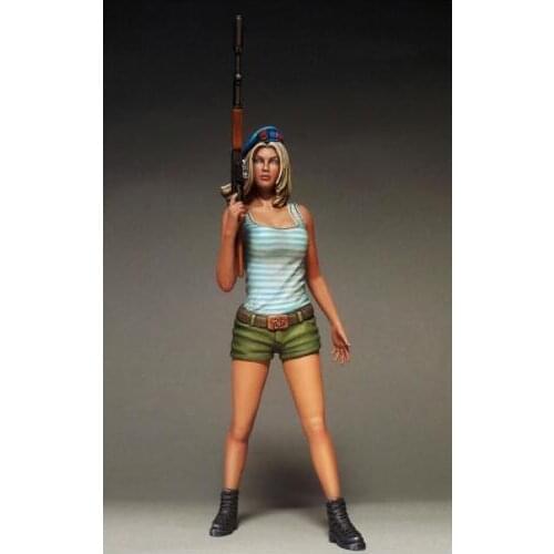 New Unassembled 1/16 Russian girl soldier with Short skirt 120mm Resin Kit DIY Toys Unpainted resin model
