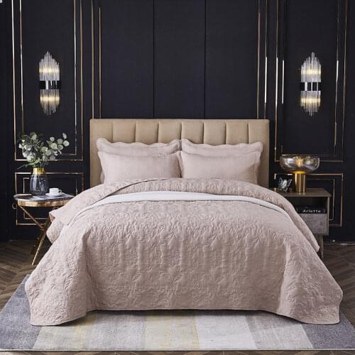 Luxury 3D Printing Cotton Polyester Bedspread Solid Color Quilt Double Bed Covers sofa blanket Bed Linen cubre cama