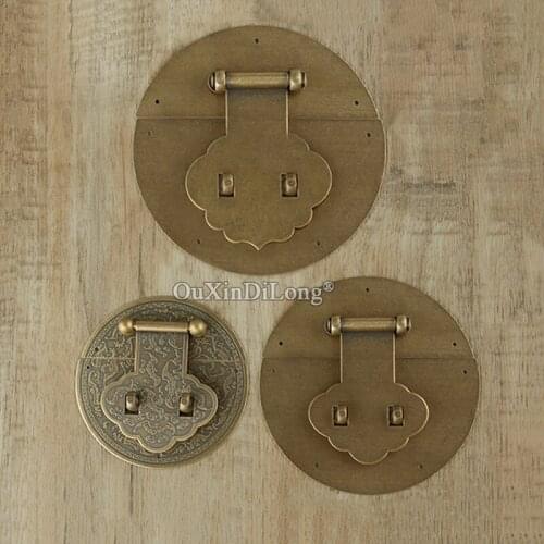 Retro Vintage 5PCS European Antique Brass Lock Hasps Buckle Jewelry Chest Suitcase Wood Cases Box Lock Catch Latches Clasp+Nails