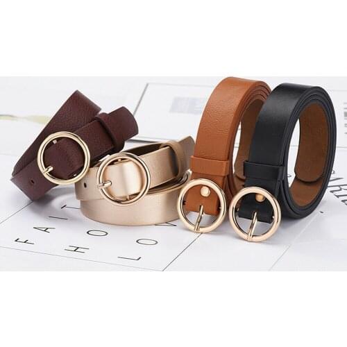 2021 New Fashion Belt Round Buckle Design Universal Matching Unisex Dress Belt Hot Sale