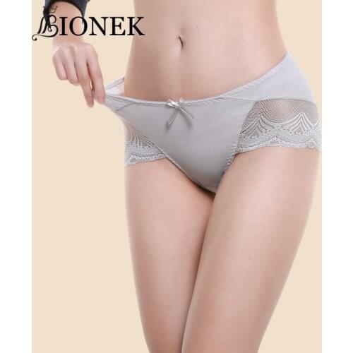 BIONEK Sexy Women Lingerie Panties Lace Low-waist Solid Sexy Briefs Female Underwear Ladies Lace Intimates Underpants Hollow