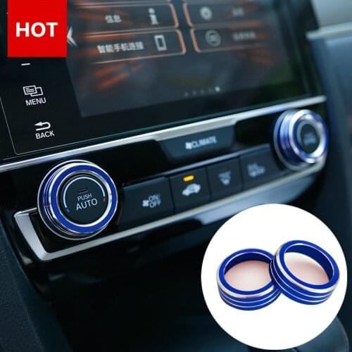 Blue Console Air Condition Switch Cover Trim For Honda Civic 10th Gen 2016 2017 Car accesories interior Car decoration