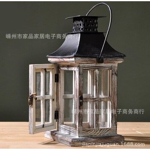Specials! 62 yuan primitive wooden lantern decorations ZAKKA original industrial loft-style candlesticks -2 paragraph