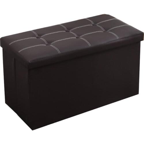 Foldable Storage Stool Folding Ottoman Chairs Storage Box Bench Footstool Faux Leather Footstool Home Decor