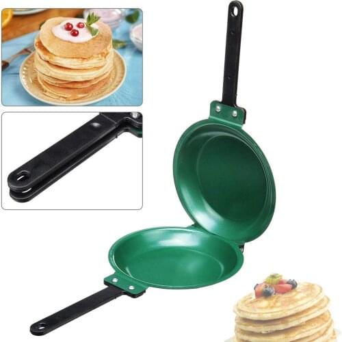 DIY Non-Stick Flip Pan, Double Sided Pancake Maker Omelette Pan Healthy Frying Pan General Use for Gas and Induction Cooker