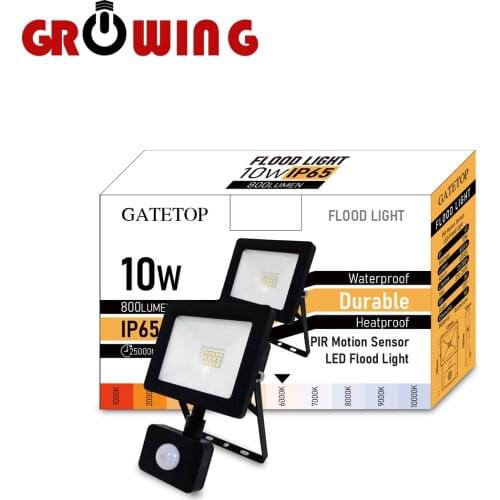 LED Floodlight Induction Style 10W Motion Sensor IP65 Cold White Light 6000K Human Body Induction Water Proof Lamp