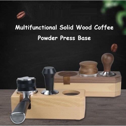 51/53/58mm Beech Press Powder Base Coffee Tampers Italian Coffee Brewing Hammer Pad Solid Wood Anti-skid Filling Powder Holder