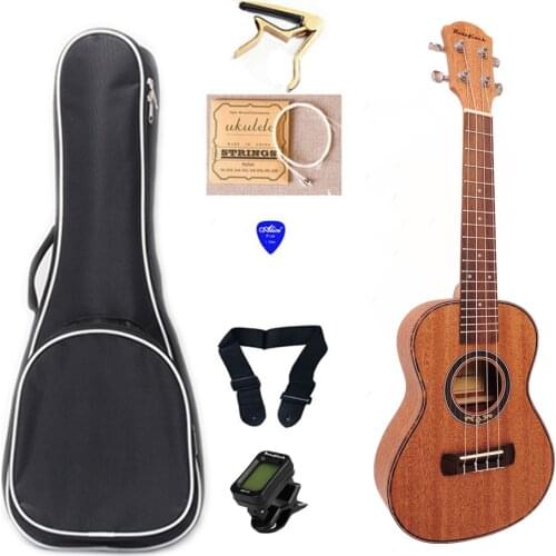 23 inch 4 String Mahogany Ukulele Set Tuner Ukulele Stage Performance Hawaii Guitar Music UKU Pickup Show UKU01