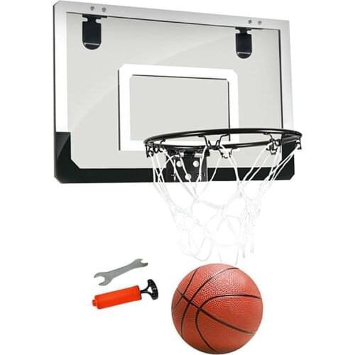 Outdoor Sports Basketball Net Standard Nylon Thread Wall Mounted Basketball Hoop Mesh Net Backboard Rim with Ball Pump Wrench