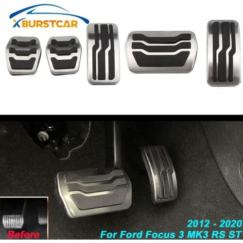Xburstcar For Ford Focus 3 MK3 RS ST 2012 - 2020 Car Stainless Steel Car Fuel Gas Pedal Brake Pedals Cover Parts Accessories