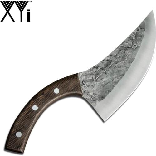 XYj Slaughter Knife Serbian Hunting Slicing Knives 5CR15MOV Stainless Steel Chopping Cleaver Kitchen Tool Wenge Wood Handle