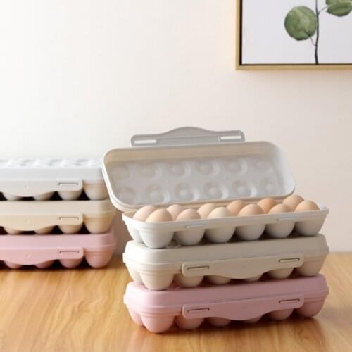 12/18 Grid Drawer Type Egg Storage Box Egg Crisper Kitchen Egg Tray Refrigerator Storage Container (White/Pink)
