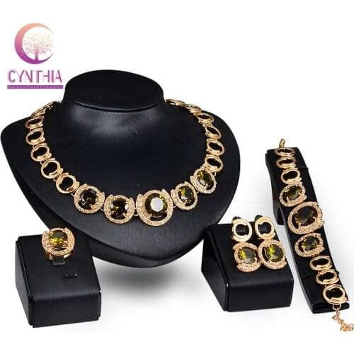 Dubai Jewelry Sets In Nigerian Wedding Sets 2018 Gold Color Bridal Jewelry Sets Indian Luxury Necklace Big Pendants