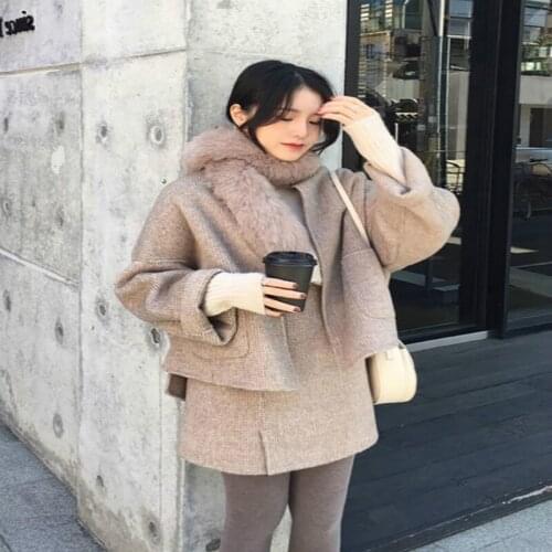 Fashion long-sleeved womens autumn and winter new-style cardigan with skirt office ladies suit two piece set skirt