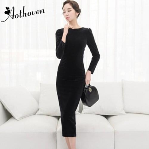 Spring Velvet Both Side Wear Dresses Black Purple Full Sleeve Women Dress Office Ladies Sexy Party Bodycon Bandage Pencil Dress