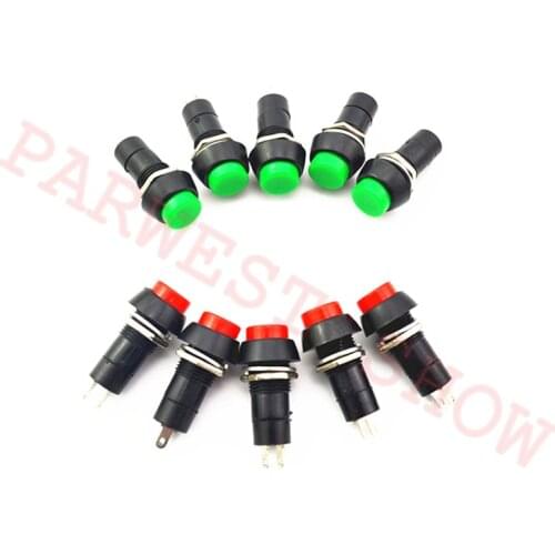 10pcs / lot 12mm Push Button Switch Momentary 2 Terminals SPST Button 12V 2Pin Switch for Arcade Game Machine
