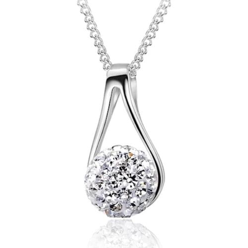 100% 925 sterling silver fashion shambhala ball good luck ladies' necklaces box chain for women jewelry wedding gift wholesale