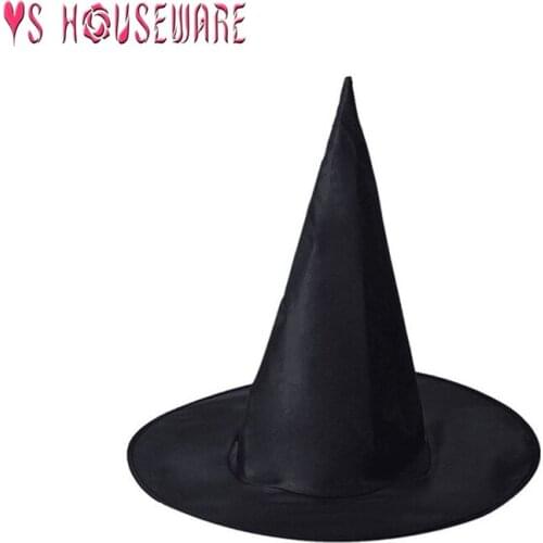 1PCHalloween Witch Hat Caps Masquerade Party Decoration Adult Womens Black Witch Hat For Halloween Costume Accessory Caps