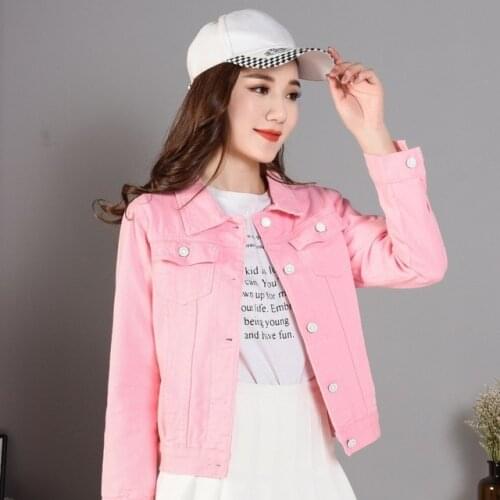 2019 girls Denim Jacket women Jacket Long Sleeve Jacket Korean Slim Fit coat