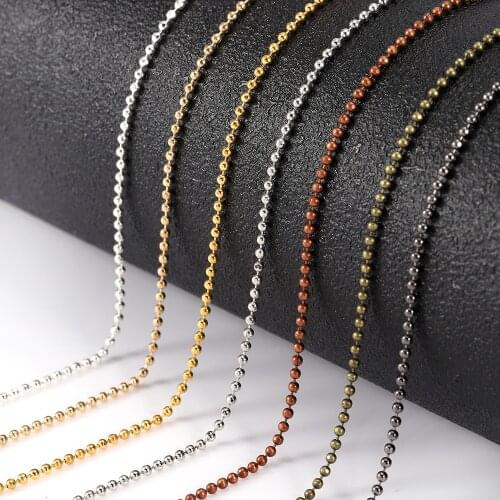 2021 Newest 5 Meter/Lot Faceted Ball Copper Beads Chains Accessories for Necklaces Bracelet DIY Jewelry Making Findings Supplies