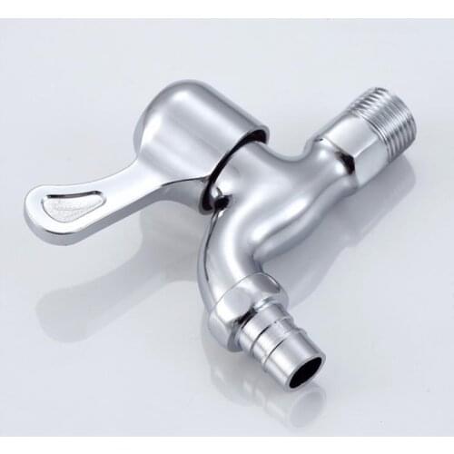4 points Zinc Alloy Chrome Plated Quick-opening Faucet Single Cold Water In-wall Washing Machine Tap