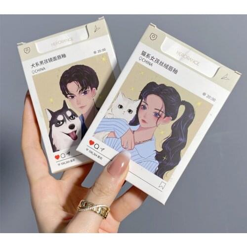 5PCS Lip Glaze Set Painting Couples Series Cigarette Case Non-stick Cup Long Lasting Lipstick Matte Lip Makeup Cosmetic TSLM1