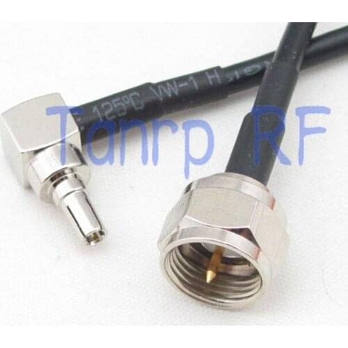 6in CRC9 male plug right angle to F male plug RF connector adapter 15CM Pigtail coaxial jumper cable RG174 extension cord