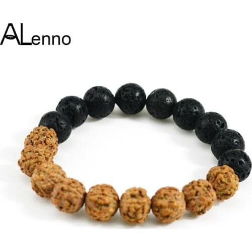 ALenno Mix Natural Stone & King Kong Bodhi Bead Charm Yoga Bracelet For Women Men Fashion Jewelry 2018 Hot Mothers Day Gift