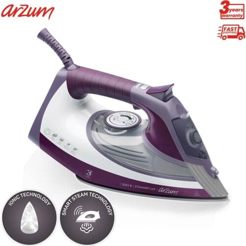 Arzum Stemart Lux Steam Heater Ceramic Base Vertical Steam Feature Water Spray 400 Ml Water Tank Capacity Shock Of Steam Adjustable Temperature Vertical Steam Feature Anti-Drip System Automatic Switch-Off