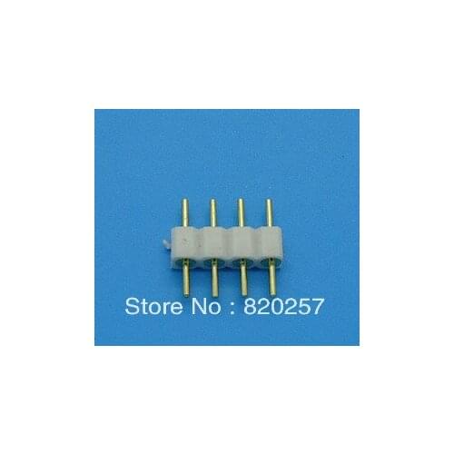 Free shipping 100pcs lot 4pin RGB needle connector, pin needle, male type 4pin white color, for LED RGB strip DIY