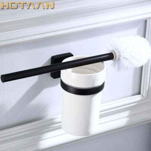Free Shipping Brand New Toilet Brush Holder,Matte Black Finish Stainless Steel,Square Bathroom Accessories YT-10712