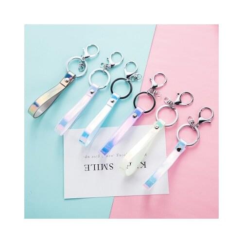 KPOP Keychain Laser Bulletproof Youth League Lanyard Love Yourself Keychain PVC Magic Color Leather Cord Keychain RM Key Ring Ac