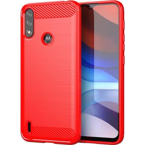 Carbon Fiber Soft Silicone TPU Case for MOTO E7 Power Anti Scratch Shockproof Back Shockproof Bumper Covers