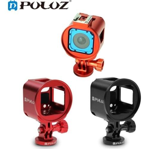 PULUZ Housing Case Aluminum Alloy Protective Cage for GoPro HERO4 HERO 4 Session With Metal Wrench Lens Cap Screw Tripod Adapter