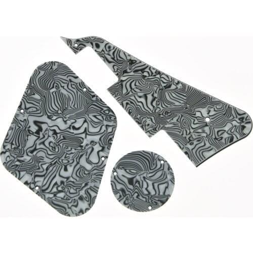 KAISH Zebra Stripe LP Pickguard & Back Plate Switch Cavity Covers for LP
