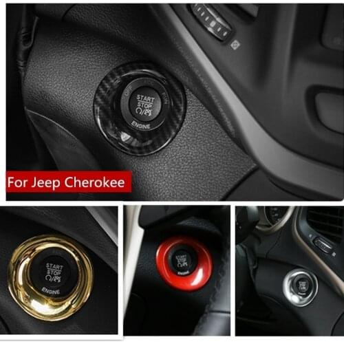 Car Engine Start Stop Ignition Cover Ring For Jeep Cherokee 2014-2016 Interior Car Styling 1pc
