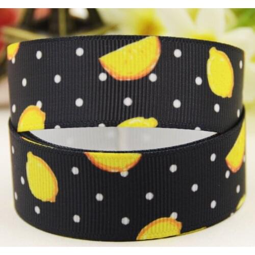 22mm 25mm 38mm 75mm Fruit Cartoon pattern printed Grosgrain Ribbon party decoration 10 Yards X-04209