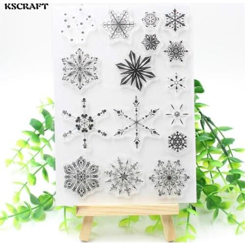 KSCRAFT Snowflake Transparent Clear Silicone Stamp/Seal for DIY scrapbooking/photo album Decorative clear stamp sheets 104