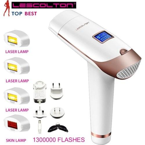 Lescolton 4in1 1300000 Flash IPL Epilator Permanent Laser Hair Removal LCD Display Epilador a Laser Bikini Trimmer Photoepilator