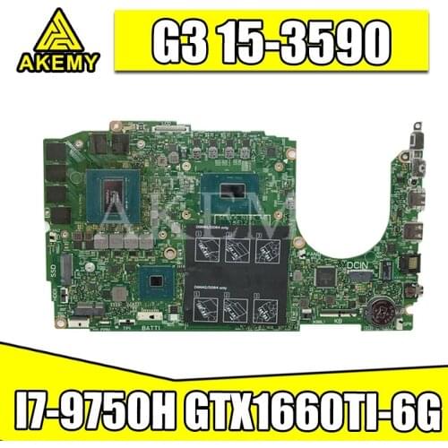 Laptop motherboard For DELL Inspiron G3 15-3590 original mainboard I7-9750H GTX1660TI-6GB